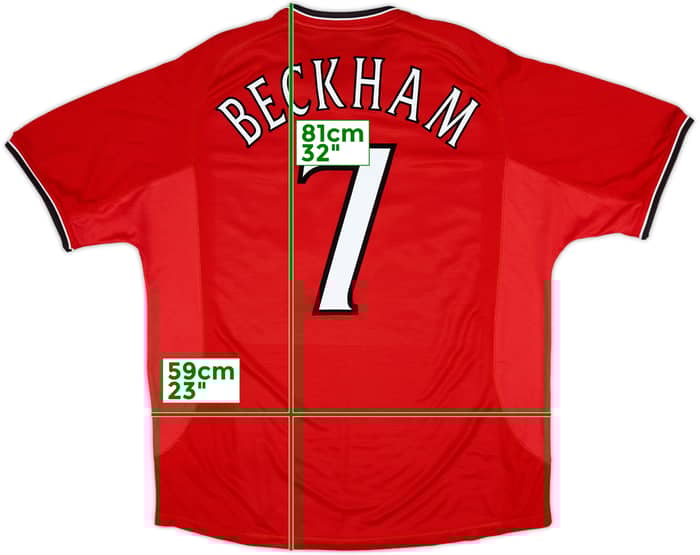 2000-02 Manchester United Home Shirt Beckham #7 - 5/10 - (XL)