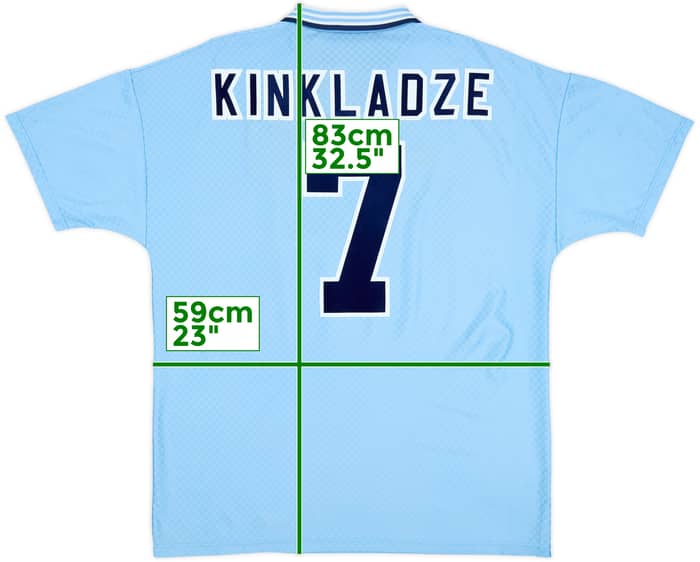1995-97 Manchester City Home Shirt Kinkladze #7 - 8/10 - (XL)