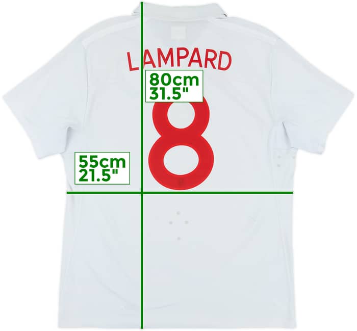 2009-10 England 'World Cup South Africa 2010' Home Shirt Lampard #8 - 7/10 - (XL)