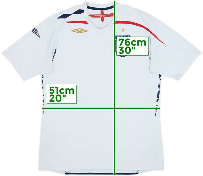 2007-09 England Home Shirt - 4/10 - (L)