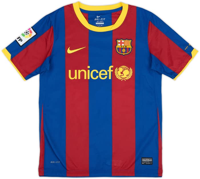 2010-11 Barcelona Home Shirt David Villa #7 - 6/10 - (M.Boys)