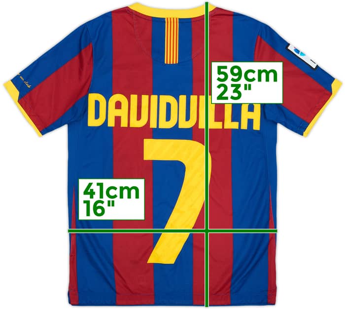 2010-11 Barcelona Home Shirt David Villa #7 - 6/10 - (M.Boys)