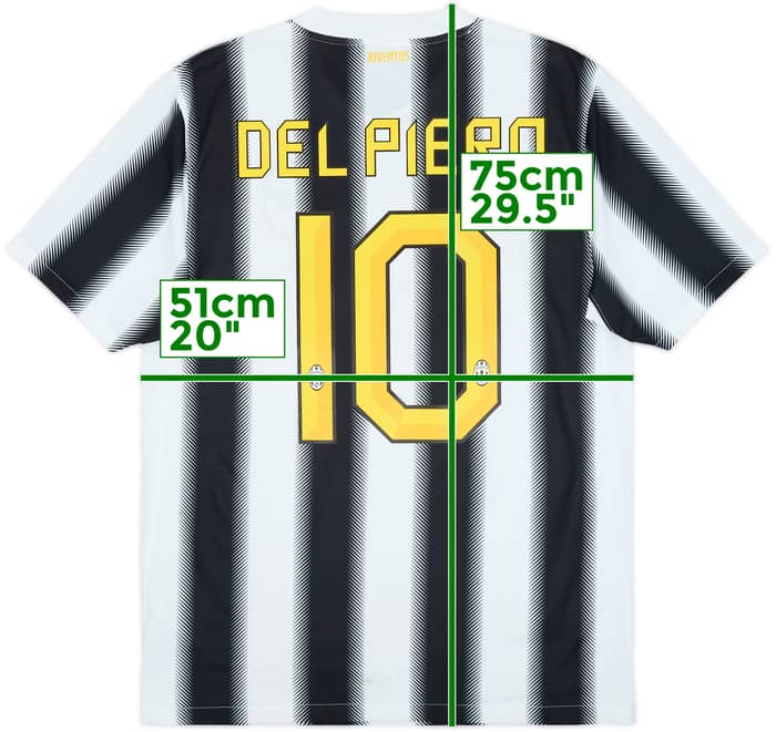 2011-12 Juventus Home Shirt Del Piero #10 - 8/10 - (M)