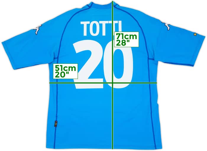2000-01 Italy Home Shirt Totti #20 - 6/10 - (XXL)