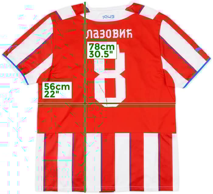 2013-14 Red Star Belgrade Home Shirt Lazovic #8 - 6/10 - (XL)