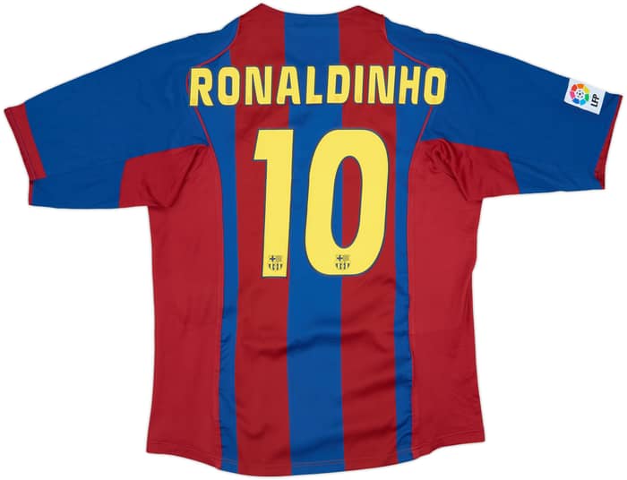 2004-05 Barcelona Home Shirt Ronaldinho #10 - 8/10 - (L)