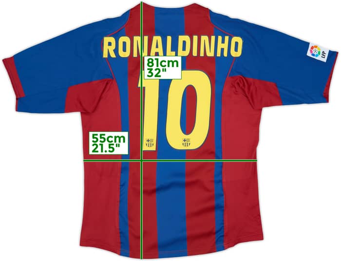 2004-05 Barcelona Home Shirt Ronaldinho #10 - 8/10 - (L)