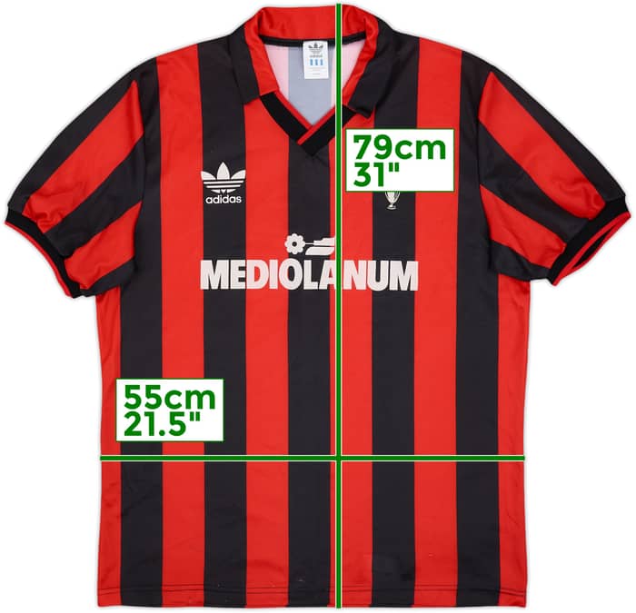 1990-91 AC Milan Home Shirt - 8/10 - (XL)