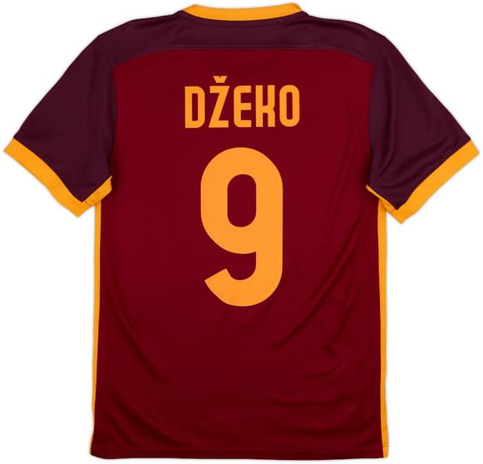 2015-16 Roma Home Shirt Dzeko #9 - 8/10 - (S)