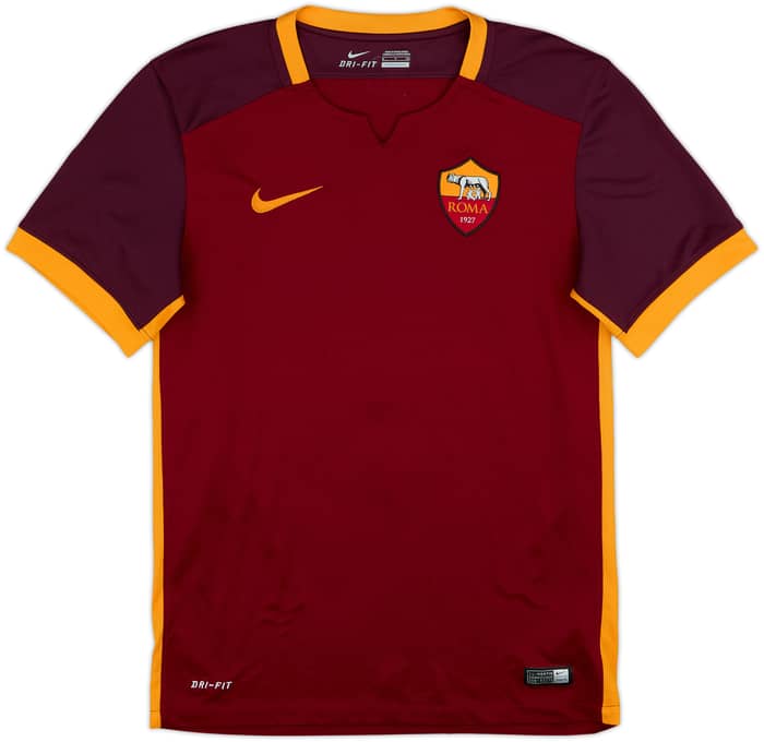 2015-16 Roma Home Shirt Dzeko #9 - 8/10 - (S)