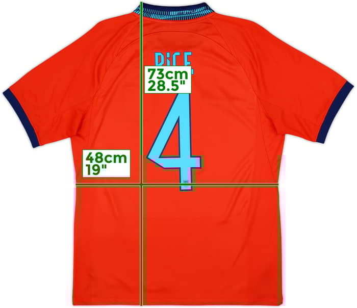 2022-23 England Away Shirt Rice #4 - 9/10 - (M)