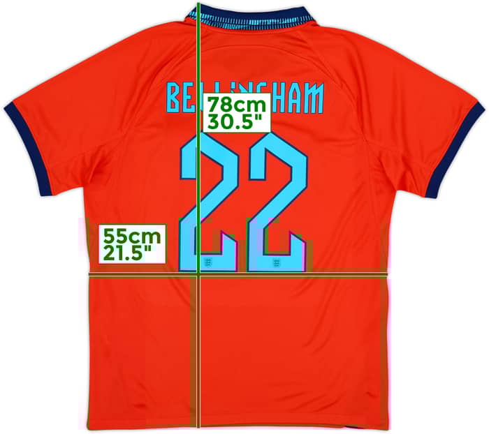 2022-23 England Away Shirt Bellingham #22 - 7/10 - (L)