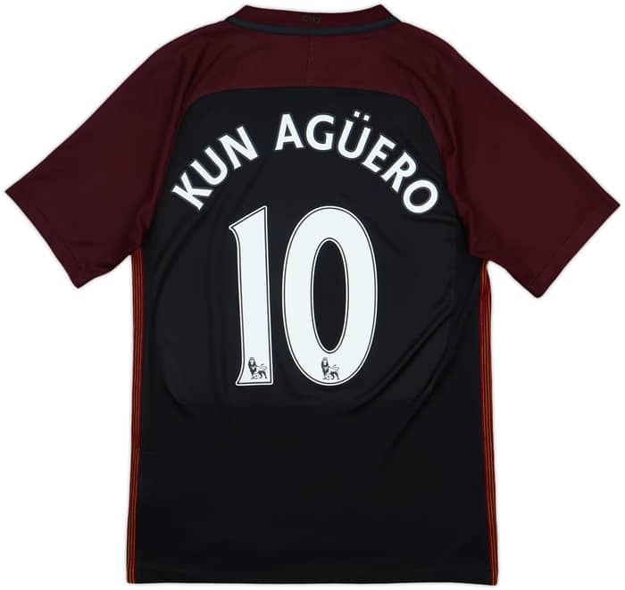 2016-17 Manchester City Away Shirt Kun Aguero #10 - 8/10 - (S)