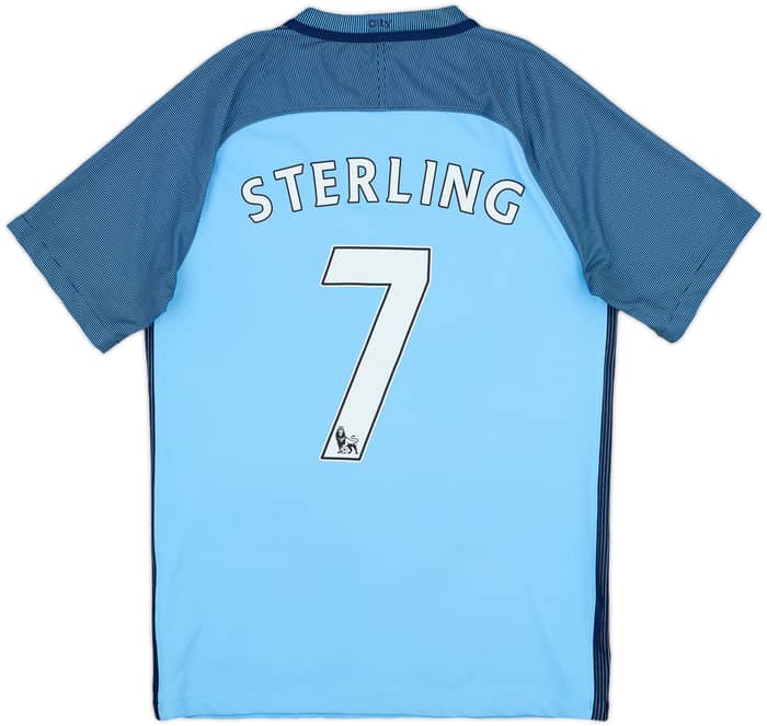 2016-17 Manchester City Home Shirt Sterling #7 - 8/10 - (S)