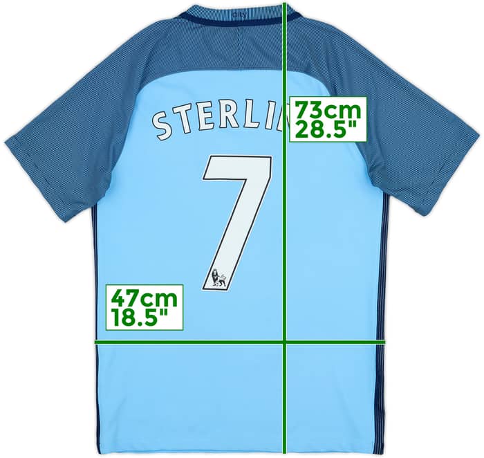 2016-17 Manchester City Home Shirt Sterling #7 - 8/10 - (S)