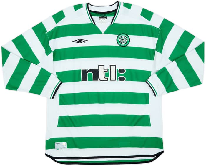 2001-03 Celtic Home L/S Shirt Lambert #14 - 5/10 - (XL)