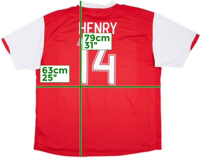 2006-08 Arsenal Home Shirt Henry #14 - 5/10 - (XXL)
