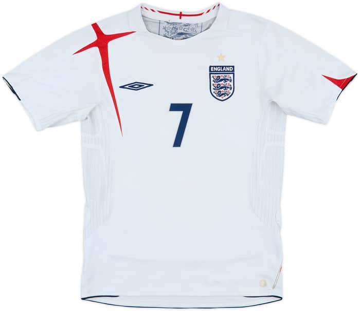 2005-07 England Home Shirt Beckham #7 - 6/10 - (S)