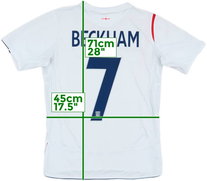 2005-07 England Home Shirt Beckham #7 - 6/10 - (S)