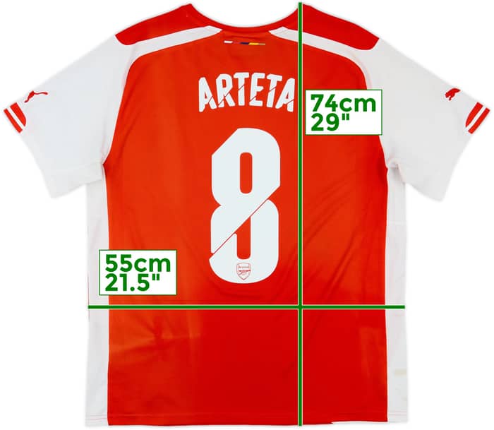 2014-15 Arsenal Home Shirt Arteta #8 - 5/10 - (L)