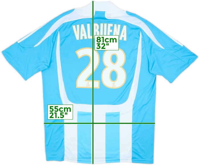 2007-08 Olympique Marseille Camiseta Visitante Valbuena #28 - 8/10 - (L)