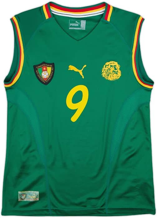 2002 Cameroon Home Vest Shirt Eto'o #9 - 8/10 - (M)