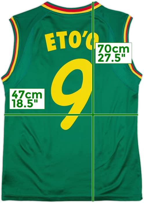 2002 Cameroon Home Vest Shirt Eto'o #9 - 8/10 - (M)