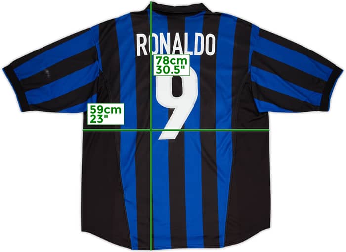 1998-99 Inter Milan Home Shirt Ronaldo #9 - 8/10 - (XL)