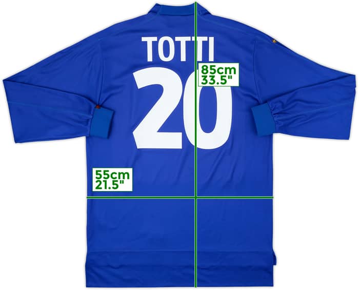 1998-99 Italy Home L/S Shirt Totti #20 - 8/10 - (L)