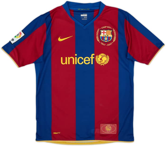 2007-08 Barcelona Home Shirt - 8/10 - (L.Boys)