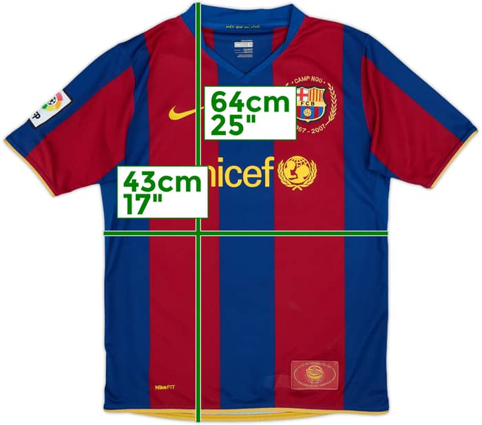 2007-08 Barcelona Home Shirt - 8/10 - (L.Boys)