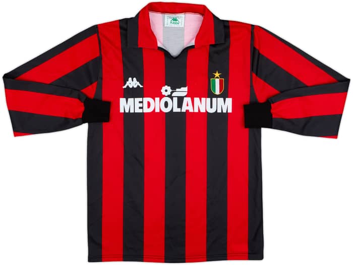 1988-89 AC Milan Home L/S Shirt #10 - 8/10 - (S)