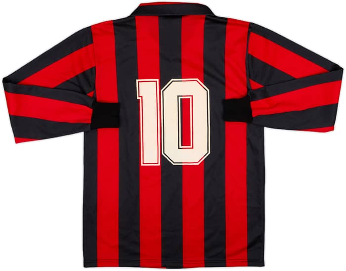 1988-89 AC Milan Home L/S Shirt #10 - 8/10 - (S)