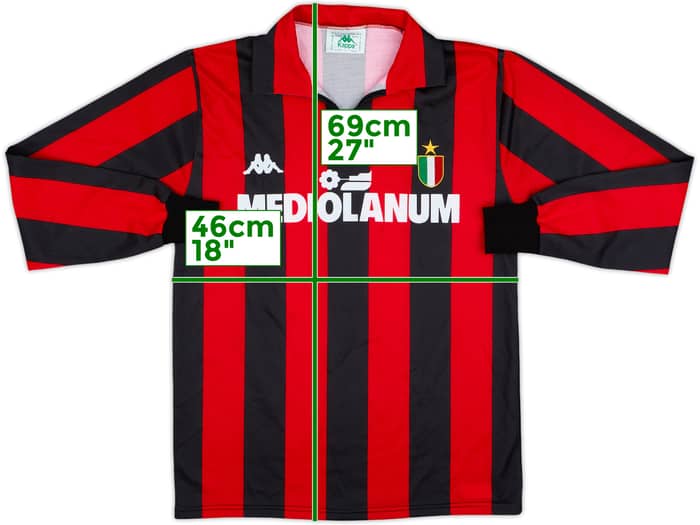 1988-89 AC Milan Home L/S Shirt #10 - 8/10 - (S)