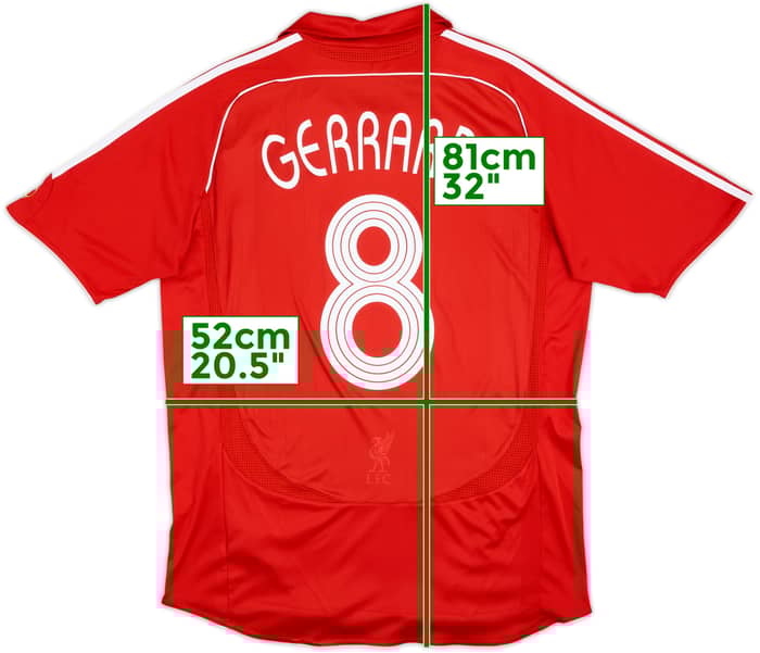 2006-08 Liverpool Home Shirt Gerrard #8 - 6/10 - (L)