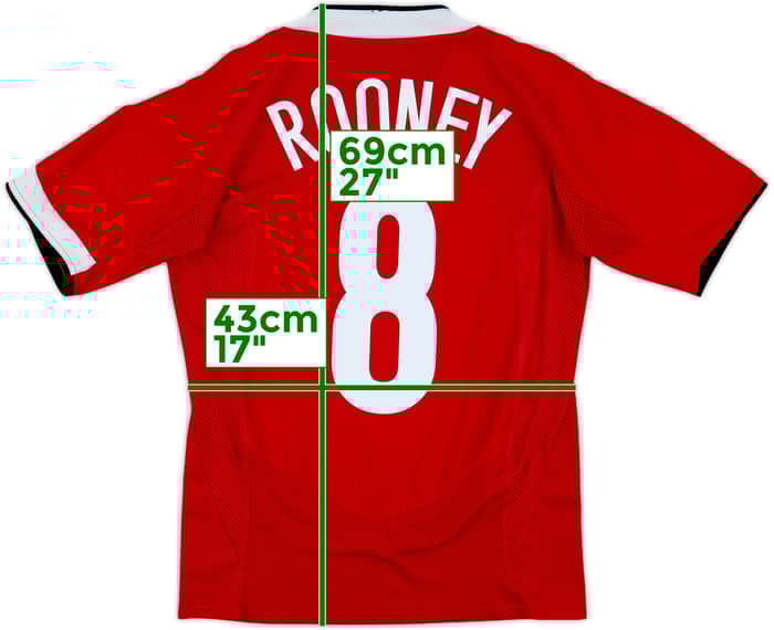 2004-06 Manchester United Home Shirt Rooney #8 - 7/10 - (S)