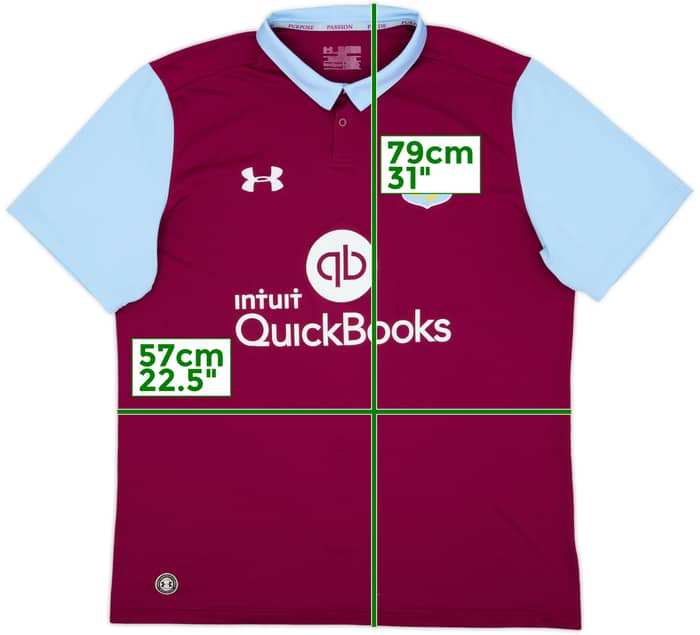 2016-17 Aston Villa Home Shirt - 8/10 - (XL)