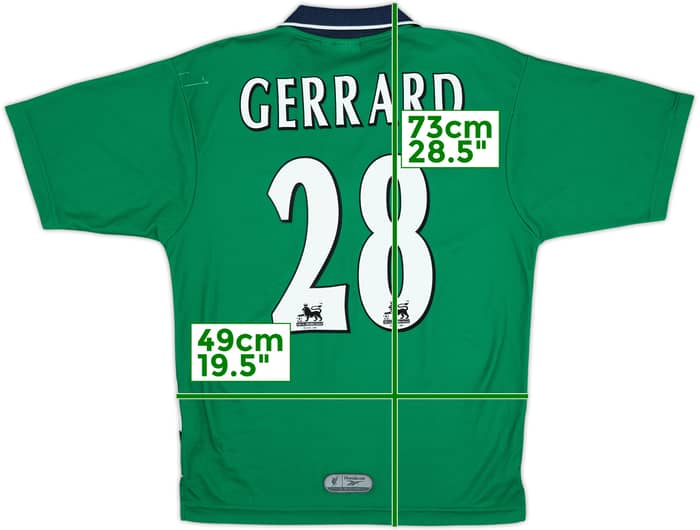1999-00 Liverpool Away Shirt Gerrard #28 - 7/10 - (S)