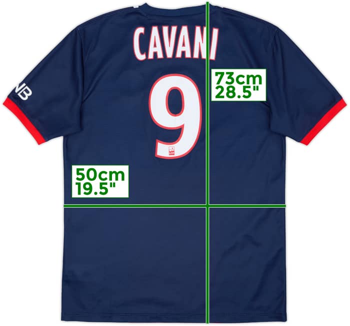 2013-14 Paris Saint-Germain Home Shirt Cavani #9 - 8/10 - (M)