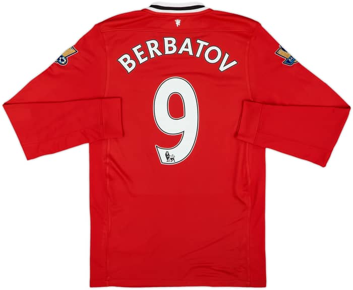2011-12 Manchester United Home L/S Shirt Berbatov #9 - 6/10 - (S)