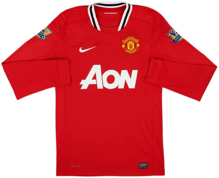 2011-12 Manchester United Home L/S Shirt Berbatov #9 - 6/10 - (S)
