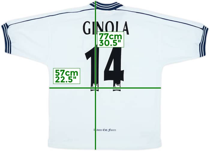 1997-99 Tottenham Home Shirt Ginola #14 - 9/10 - (L)