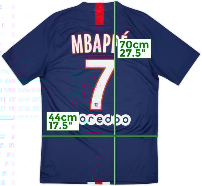 2019-20 Paris Saint-Germain Home Shirt Mbappe #7 - 9/10 - (S)