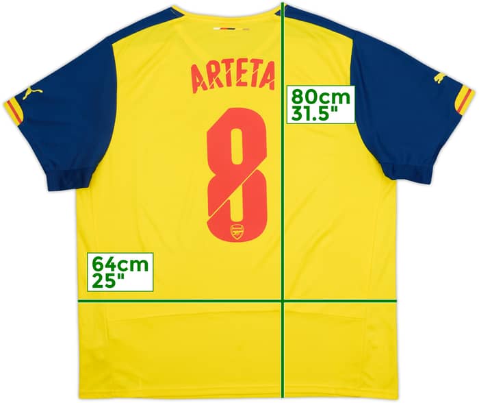 2014-15 Arsenal Away Shirt Arteta #8 - 8/10 - (XXL)