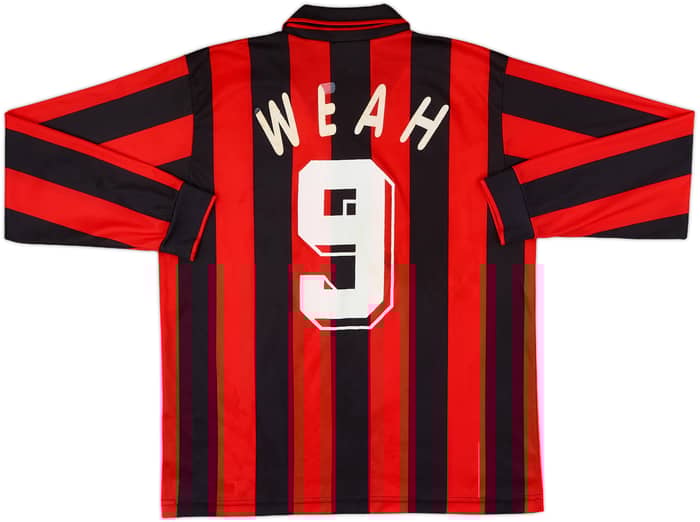 1994-95 AC Milan Home L/S Shirt Weah #9 - 6/10 - (M)