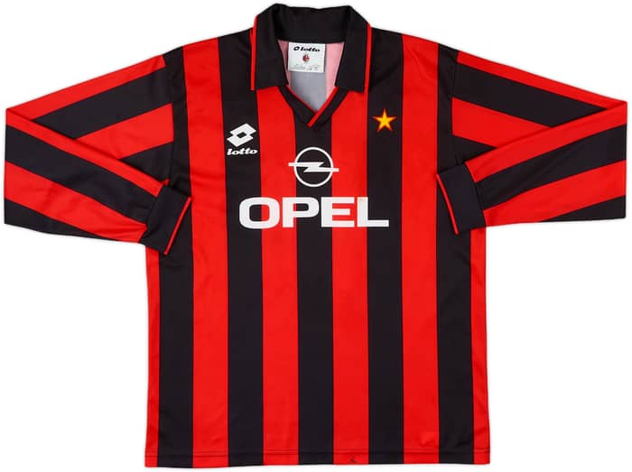 1994-95 AC Milan Home L/S Shirt Weah #9 - 6/10 - (M)