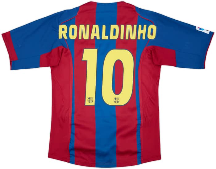 2004-05 Barcelona Home Shirt Ronaldinho #10 - 9/10 - (S)