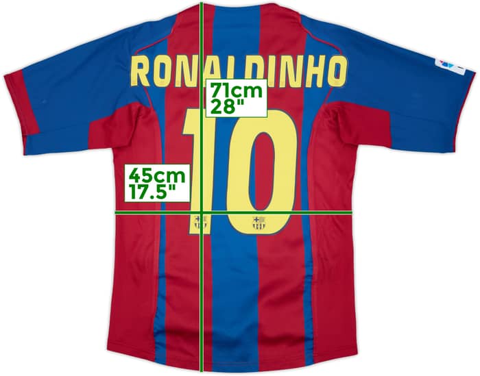 2004-05 Barcelona Home Shirt Ronaldinho #10 - 9/10 - (S)