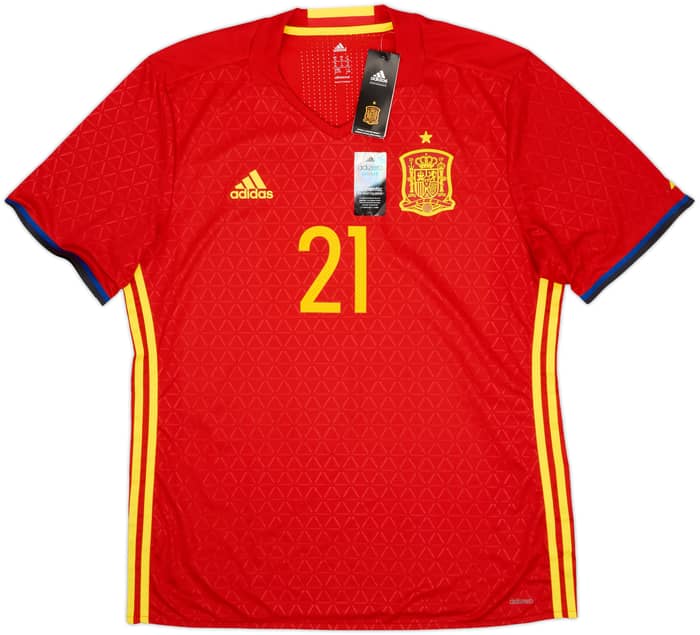 2016-17 Spain Authentic Home Shirt Silva #21 (XL)