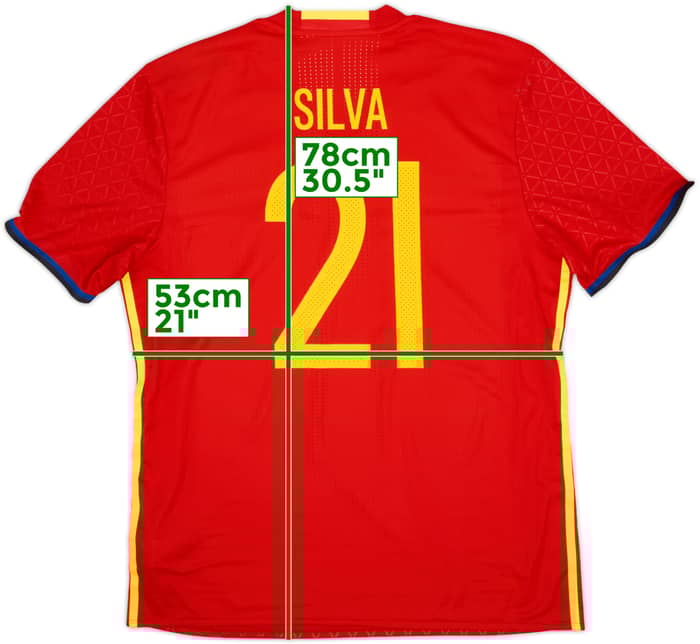 2016-17 Spain Authentic Home Shirt Silva #21 (XL)